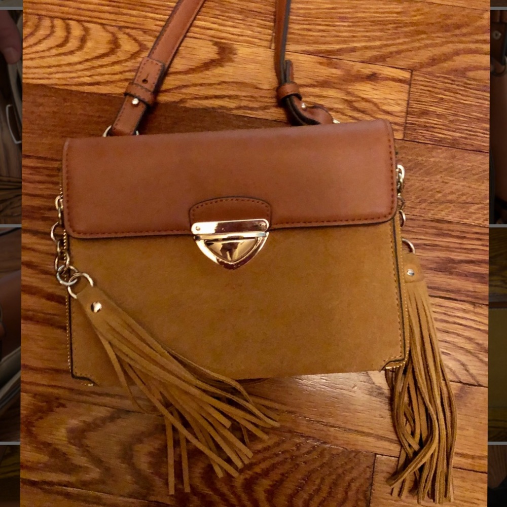 NEW Zara BoHo Suede Shoulder Bag